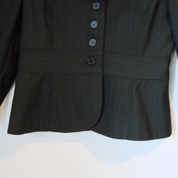 Sandra Angelozzi Black Pinstripe Blazer Jacket Button Office Size EU 42 Large - Picture 6 of 15